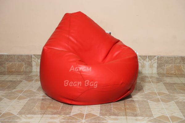 Faux Leather Xxl Pear Shape Single Bean Bag - Red