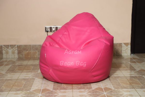 Faux Leather Xxl Pear Shape Single Bean Bag - Pink