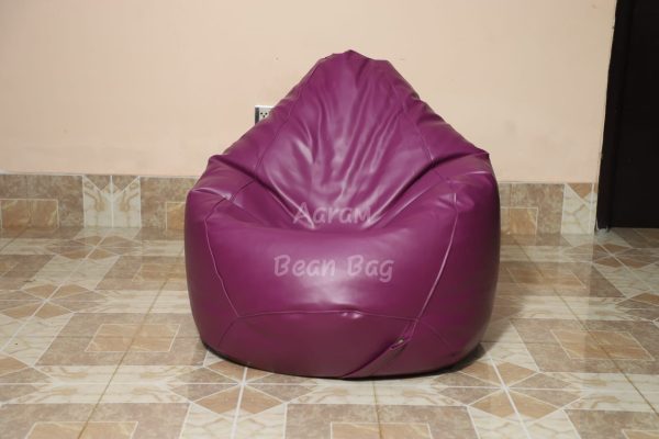 Faux Leather XxL Pear Shape Single Bean Bag - Purple