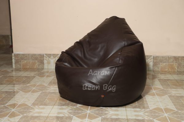 Faux Leather Xxl Pear Shape Single Bean Bag - Brown