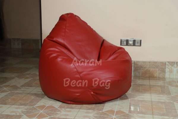 Faux Leather XxxL Pear Shape Single Bean Bag - Maroon