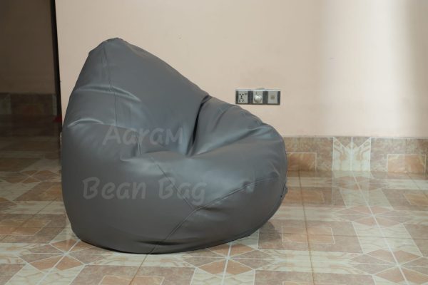 Faux Leather XxxL Pear Shape Single Bean Bag - Ash