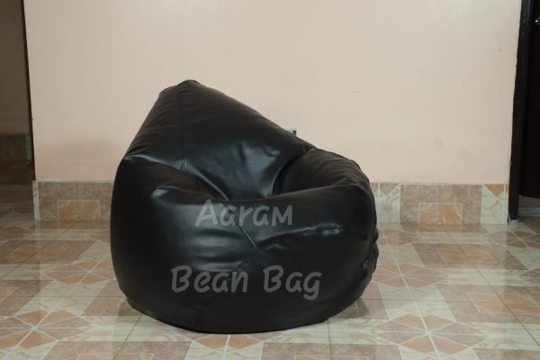 Faux Leather XxxL Pear Shape Single Bean Bag - Black