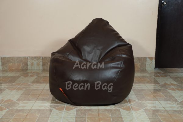 Faux Leather XxxL Pear Shape Single Bean Bag - Brown - Image 2