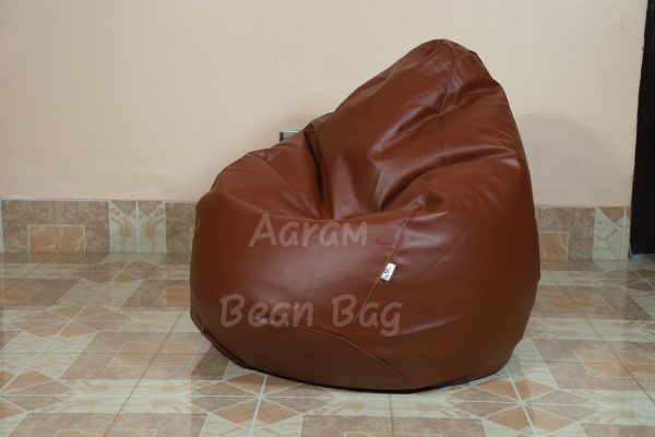 Faux Leather Xxxl Pear Shape Single Bean Bag - Coconut - Image 2