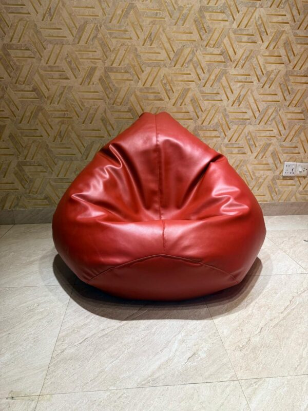 Faux Leather XxL Pear Shape Single Bean Bag - Maroon