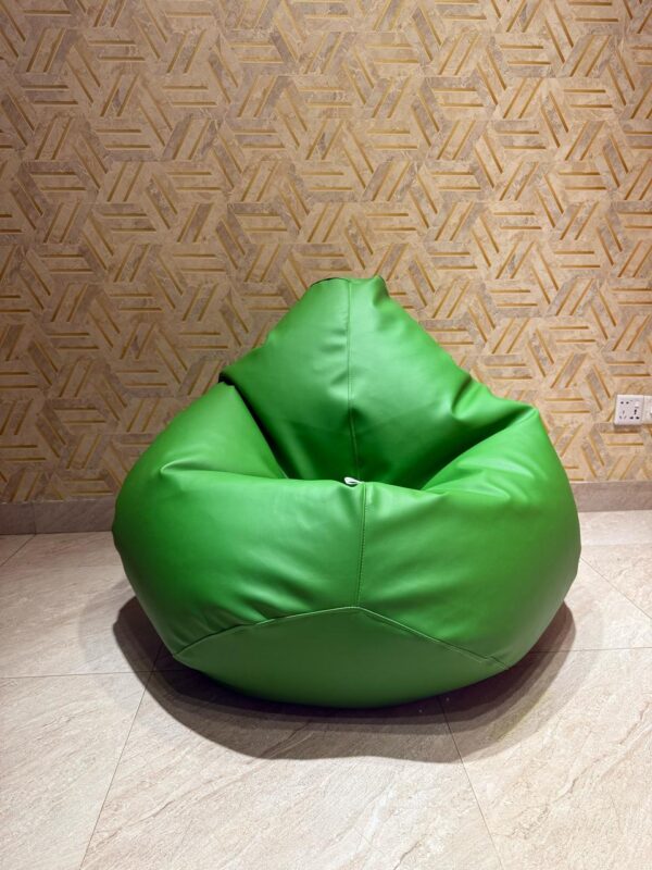 Faux Leather XxL Pear Shape Single Bean Bag - Green