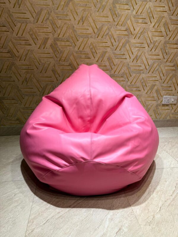 Faux Leather Xxl Pear Shape Single Bean Bag - Pink