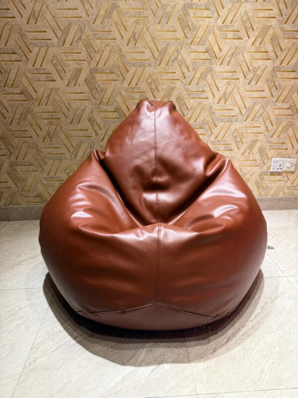 Faux Leather XxL Pear Shape Single Bean Bag - Coconut