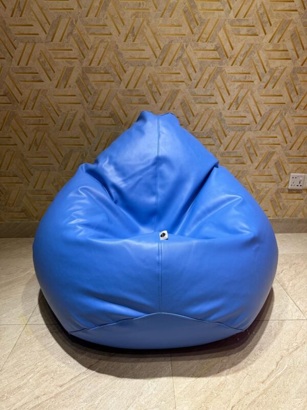 Faux Leather Xxl Pear Shape Single Bean Bag - Sky Blue