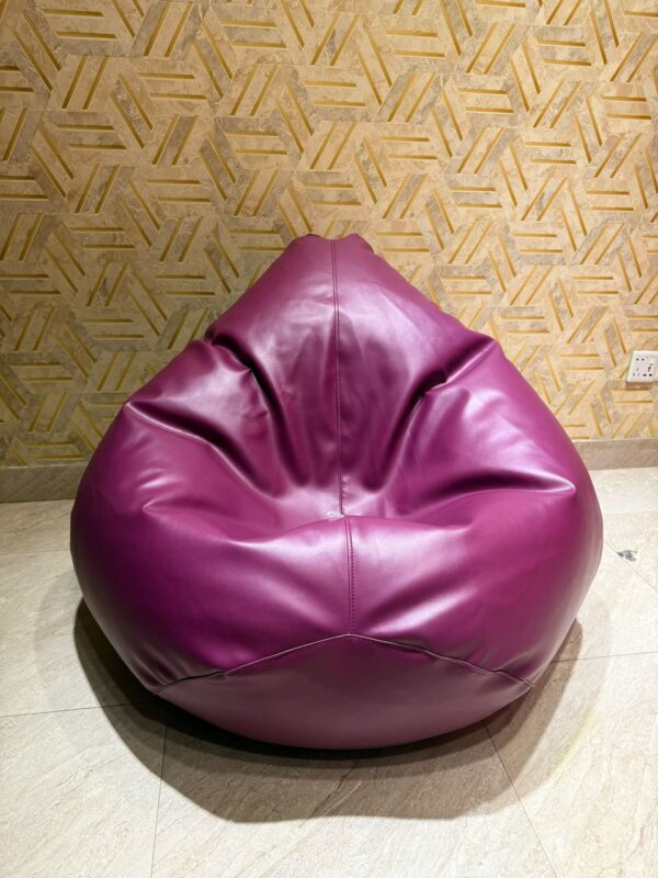 Faux Leather XxL Pear Shape Single Bean Bag - Purple