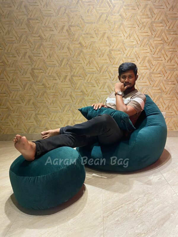 Woven Fabrics Xxl Pear Shape 3pcs Combo Bean Bag - Sea Green
