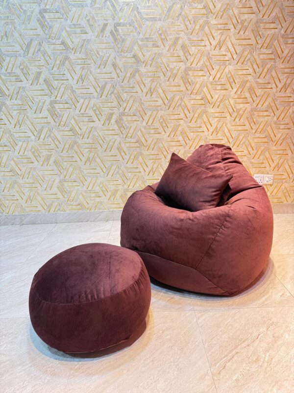 Woven Fabrics Xxl Pear Shape 3pcs Combo Bean Bag - Oxblood